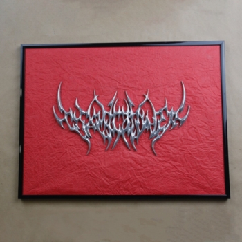 3d панно Rockdecor r3 в рамке 30х40 на красном фоне 2