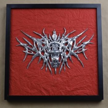 3d панно Rockdecor r6 в черной рамке на красном фоне 5